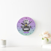 Niedlicher Roboter Blau und Lila Uhr (Zuhause)