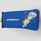 Niedlicher Roboter, der im Weltraum Cartoon fliegt Golf Headcover (Vorderseite)