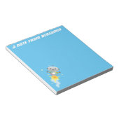 Niedlicher Roboter, der im Weltraum Cartoon fliegt Notizblock (angewinkelt)