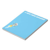 Niedlicher Roboter, der im Weltraum Cartoon fliegt Notizblock (Rotiert)