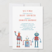 Niedlicher Roboter Es ist eine Boy Baby Shower Ein Einladung (Vorderseite)