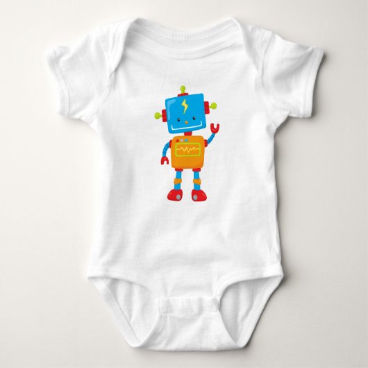 Niedlicher Roboter, farbenfroher Roboter, Funny Ro Baby Strampler (Vorderseite)