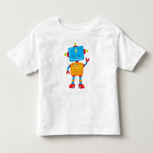 Niedlicher Roboter, farbenfroher Roboter, Funny Ro Kleinkind T-shirt (Vorderseite)