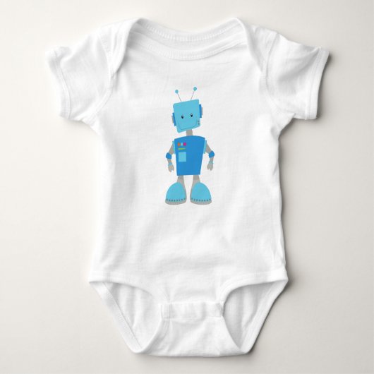 Niedlicher Roboter, Funny Robot, Alberner Roboter, Baby Strampler (Vorderseite)