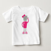 Niedlicher Roboter, Funny Robot, Girl Robot, Pink Baby T-shirt (Vorderseite)