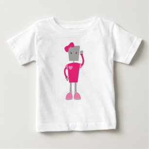 Niedlicher Roboter, Funny Robot, Girl Robot, Pink Baby T-shirt