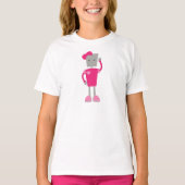 Niedlicher Roboter, Funny Robot, Girl Robot, Pink T-Shirt (Vorderseite)