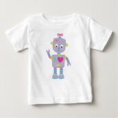 Niedlicher Roboter, Lila Roboter, Funny Robot, Alb Baby T-shirt (Vorderseite)
