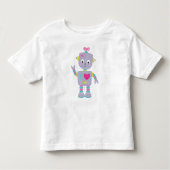 Niedlicher Roboter, Lila Roboter, Funny Robot, Alb Kleinkind T-shirt (Vorderseite)