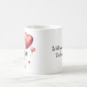 Niedlicher Roboter mit einem Red Heart Ballon Vale Kaffeetasse (Mittel)