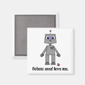 Niedlicher Roboter mit gebrochenem Herzen Magnet (Vorderseite/Rückseite)