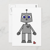 Niedlicher Roboter mit gebrochenem Herzen Postkarte (Vorne/Hinten)