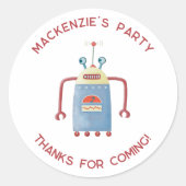 Niedlicher Roboter Personalisiert Vielen Dank Clas Runder Aufkleber (Vorderseite)