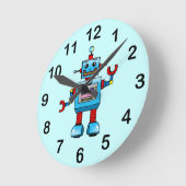 Niedlicher Roboter Runde Wanduhr (Winkel)