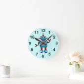 Niedlicher Roboter Runde Wanduhr (Zuhause)
