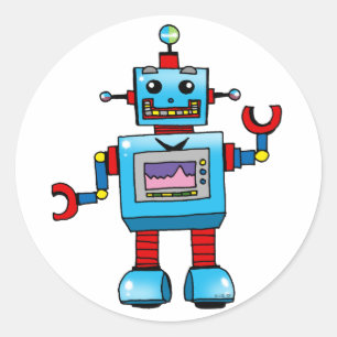 Niedlicher Roboter Runder Aufkleber
