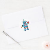 Niedlicher Roboter Runder Aufkleber (Umschlag)