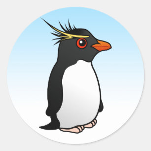 Niedlicher Rockhopper Penguin Runder Aufkleber