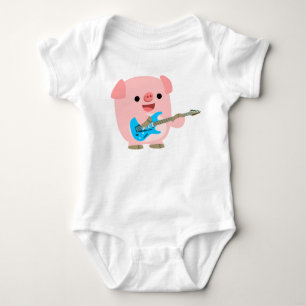 Niedlicher Rockin Cartoon Pig Baby Kleidung Strampler