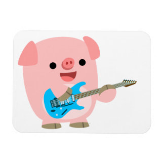 Niedlicher Rockin-Cartoon Pig Flexible Magnet