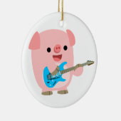 Niedlicher Rockin-Cartoon Schweinefleisch Keramik Ornament (Rechts)