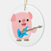 Niedlicher Rockin-Cartoon Schweinefleisch Keramik Ornament (Links)