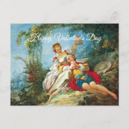 Niedlicher Rokoko Happy Lovers Valentinstag Postkarte
