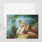 Niedlicher Rokoko Happy Lovers Valentinstag Postkarte (Vorne/Hinten)