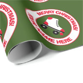 Niedlicher Roller Skate kundenspezifische Weihnach Geschenkpapier (Rolleneckpunkt)