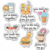 Niedlicher Romantik/Freund Kawaii Junk Food Puns Aufkleber (Vorderseite)