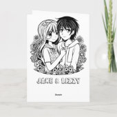 Niedlicher romantischer Anime-Veilental Valentinst Karte (Rückseite)