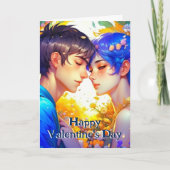 Niedlicher romantischer Anime-Veilental Valentinst Karte (Vorderseite)