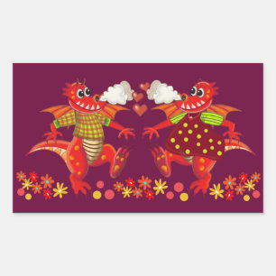 Niedlicher romantischer Aufkleber mit Dagons in Li