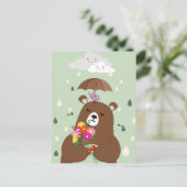 Niedlicher romantischer Bär Postkarte (Stehend Vorderseite)
