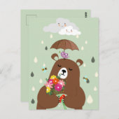 Niedlicher romantischer Bär Postkarte (Vorne/Hinten)