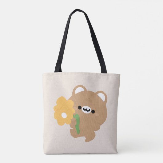 Niedlicher romantischer Braunbär Tasche (Rückseite)