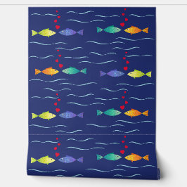 Niedlicher romantischer Fisch im Ozean Tapete