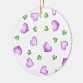 Niedlicher romantischer Lila Herztag Valentinstag Keramik Ornament (Links)