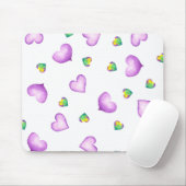 Niedlicher romantischer Lila Herztag Valentinstag Mousepad (Mit Mouse)