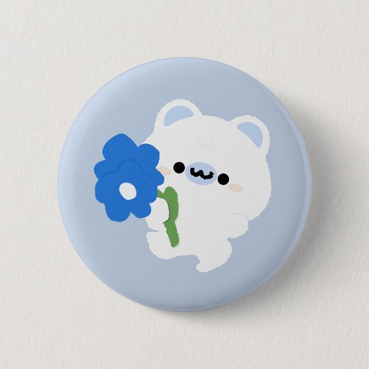 Niedlicher romantischer Polarbär Button (Vorderseite)