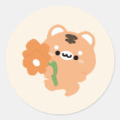 Niedlicher romantischer Tiger Runder Aufkleber (Vorderseite)