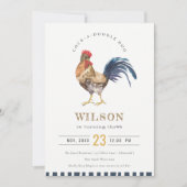 Niedlicher Rooster Farm Wasserfarbener Kindergebur Dankeskarte (Vorderseite)