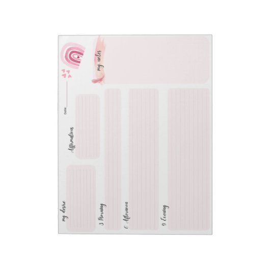 Niedlicher rosa 369 Manifestations Notepad Notizblock (Rotiert)