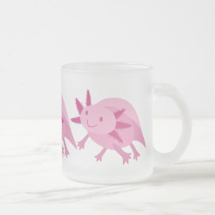 Niedlicher rosa AlbinoAxolotl Mattglastasse