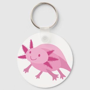 Niedlicher rosa AlbinoAxolotl Schlüsselanhänger