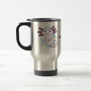 Niedlicher rosa Axolotl-Cartoon Reisebecher