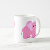Niedlicher rosa Baby-Elefant Kaffeetasse (VorderseiteRechts)
