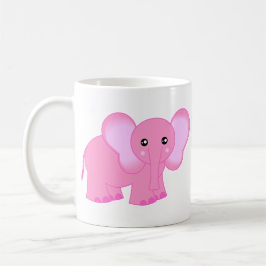 Niedlicher rosa Baby-Elefant Kaffeetasse (Links)