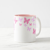 Niedlicher rosa Baby-Elefant und Zweifarbige Tasse (VorderseiteRechts)