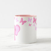 Niedlicher rosa Baby-Elefant und Zweifarbige Tasse (Mittel)